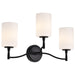 SATCO/NUVO Liam 3-Light Vanity Matte Black White Opal Glass (60-8213)