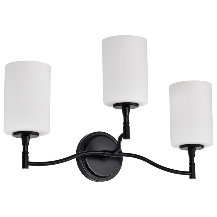 SATCO/NUVO Liam 3-Light Vanity Matte Black White Opal Glass (60-8213)