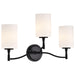 SATCO/NUVO Liam 3-Light Vanity Matte Black White Opal Glass (60-8213)