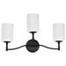 SATCO/NUVO Liam 3-Light Vanity Matte Black White Opal Glass (60-8213)