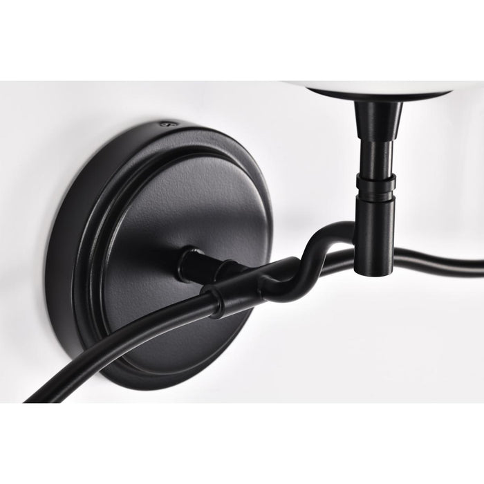 SATCO/NUVO Liam 3-Light Vanity Matte Black White Opal Glass (60-8213)