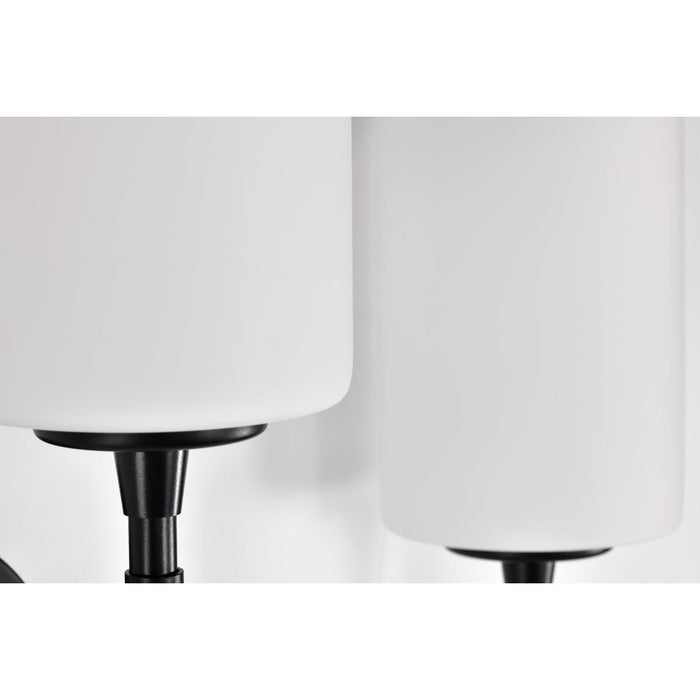 SATCO/NUVO Liam 3-Light Vanity Matte Black White Opal Glass (60-8213)