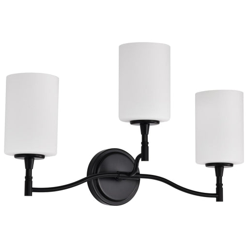 SATCO/NUVO Liam 3-Light Vanity Matte Black White Opal Glass (60-8213)