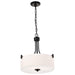 SATCO/NUVO Liam 3-Light Pendant Matte Black White Opal Glass (60-8214)