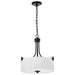 SATCO/NUVO Liam 3-Light Pendant Matte Black White Opal Glass (60-8214)