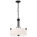 SATCO/NUVO Liam 3-Light Pendant Matte Black White Opal Glass (60-8214)