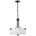 SATCO/NUVO Liam 3-Light Pendant Matte Black White Opal Glass (60-8214)