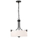 SATCO/NUVO Liam 3-Light Pendant Matte Black White Opal Glass (60-8214)