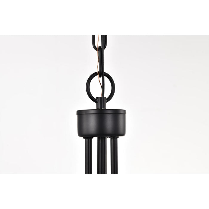 SATCO/NUVO Liam 3-Light Pendant Matte Black White Opal Glass (60-8214)