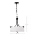 SATCO/NUVO Liam 3-Light Pendant Matte Black White Opal Glass (60-8214)