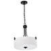 SATCO/NUVO Liam 3-Light Pendant Matte Black White Opal Glass (60-8214)