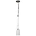 SATCO/NUVO Liam 1-Light Mini Pendant Matte Black White Opal Glass (60-8215)