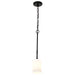SATCO/NUVO Liam 1-Light Mini Pendant Matte Black White Opal Glass (60-8215)