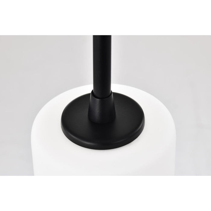 SATCO/NUVO Liam 1-Light Mini Pendant Matte Black White Opal Glass (60-8215)