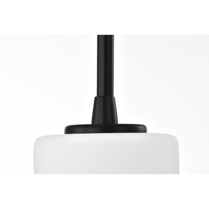 SATCO/NUVO Liam 1-Light Mini Pendant Matte Black White Opal Glass (60-8215)