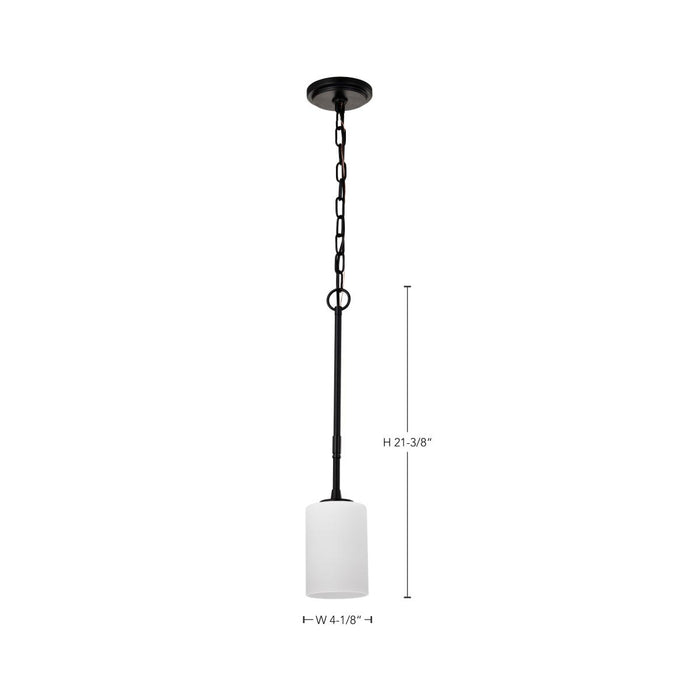 SATCO/NUVO Liam 1-Light Mini Pendant Matte Black White Opal Glass (60-8215)