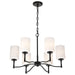 SATCO/NUVO Liam 6-Light Chandelier Matte Black White Opal Glass (60-8216)