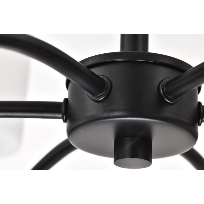 SATCO/NUVO Liam 6-Light Chandelier Matte Black White Opal Glass (60-8216)