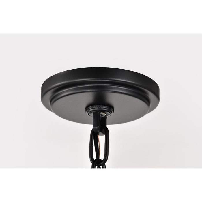 SATCO/NUVO Liam 6-Light Chandelier Matte Black White Opal Glass (60-8216)
