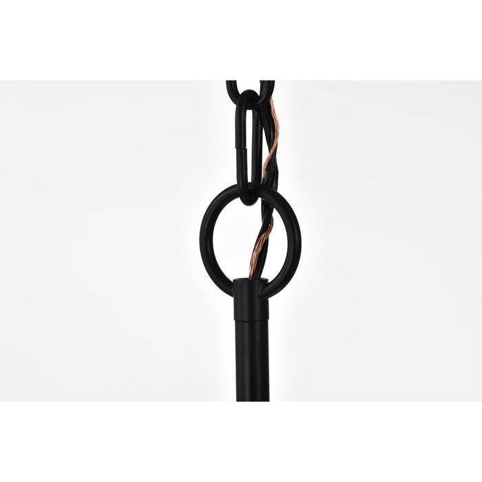 SATCO/NUVO Liam 6-Light Chandelier Matte Black White Opal Glass (60-8216)