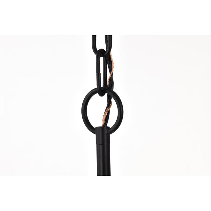SATCO/NUVO Liam 6-Light Chandelier Matte Black White Opal Glass (60-8216)