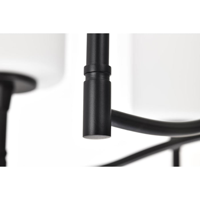 SATCO/NUVO Liam 6-Light Chandelier Matte Black White Opal Glass (60-8216)