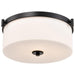 SATCO/NUVO Liam 3-Light Flush Mount Matte Black White Opal Glass (60-8217)