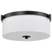 SATCO/NUVO Liam 3-Light Flush Mount Matte Black White Opal Glass (60-8217)