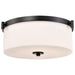SATCO/NUVO Liam 3-Light Flush Mount Matte Black White Opal Glass (60-8217)