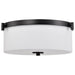 SATCO/NUVO Liam 3-Light Flush Mount Matte Black White Opal Glass (60-8217)