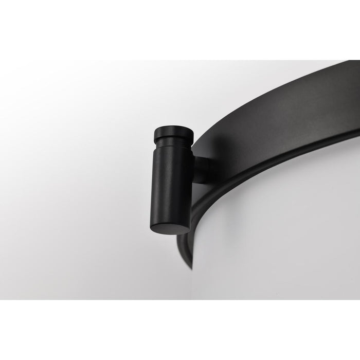 SATCO/NUVO Liam 3-Light Flush Mount Matte Black White Opal Glass (60-8217)