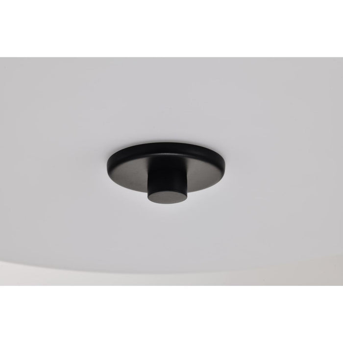 SATCO/NUVO Liam 3-Light Flush Mount Matte Black White Opal Glass (60-8217)