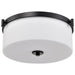 SATCO/NUVO Liam 3-Light Flush Mount Matte Black White Opal Glass (60-8217)