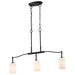 SATCO/NUVO Liam 3-Light Island Pendant Matte Black White Opal Glass (60-8218)