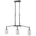 SATCO/NUVO Liam 3-Light Island Pendant Matte Black White Opal Glass (60-8218)