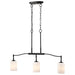 SATCO/NUVO Liam 3-Light Island Pendant Matte Black White Opal Glass (60-8218)