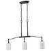 SATCO/NUVO Liam 3-Light Island Pendant Matte Black White Opal Glass (60-8218)