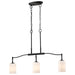 SATCO/NUVO Liam 3-Light Island Pendant Matte Black White Opal Glass (60-8218)