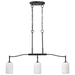 SATCO/NUVO Liam 3-Light Island Pendant Matte Black White Opal Glass (60-8218)