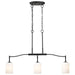 SATCO/NUVO Liam 3-Light Island Pendant Matte Black White Opal Glass (60-8218)
