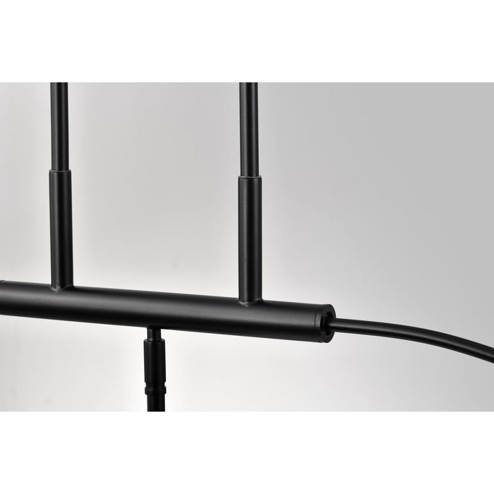 SATCO/NUVO Liam 3-Light Island Pendant Matte Black White Opal Glass (60-8218)