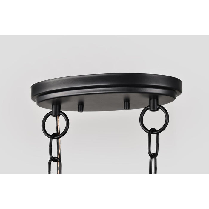 SATCO/NUVO Liam 3-Light Island Pendant Matte Black White Opal Glass (60-8218)