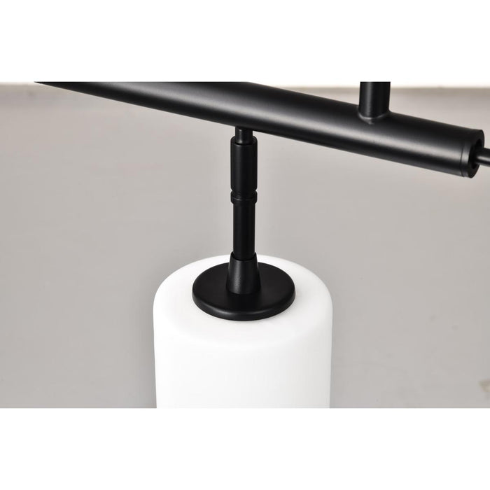 SATCO/NUVO Liam 3-Light Island Pendant Matte Black White Opal Glass (60-8218)