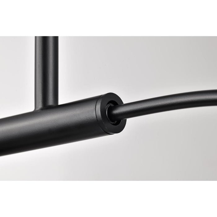 SATCO/NUVO Liam 3-Light Island Pendant Matte Black White Opal Glass (60-8218)