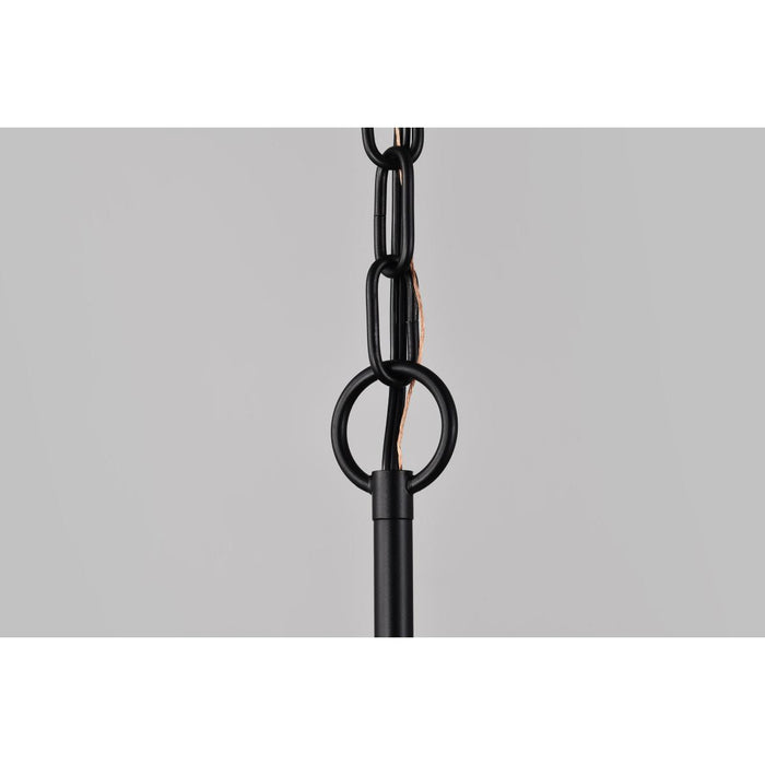 SATCO/NUVO Liam 3-Light Island Pendant Matte Black White Opal Glass (60-8218)