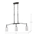 SATCO/NUVO Liam 3-Light Island Pendant Matte Black White Opal Glass (60-8218)