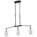 SATCO/NUVO Liam 3-Light Island Pendant Matte Black White Opal Glass (60-8218)