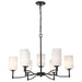 SATCO/NUVO Liam 9-Light Chandelier Matte Black White Opal Glass (60-8219)