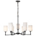 SATCO/NUVO Liam 9-Light Chandelier Matte Black White Opal Glass (60-8219)