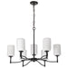 SATCO/NUVO Liam 9-Light Chandelier Matte Black White Opal Glass (60-8219)